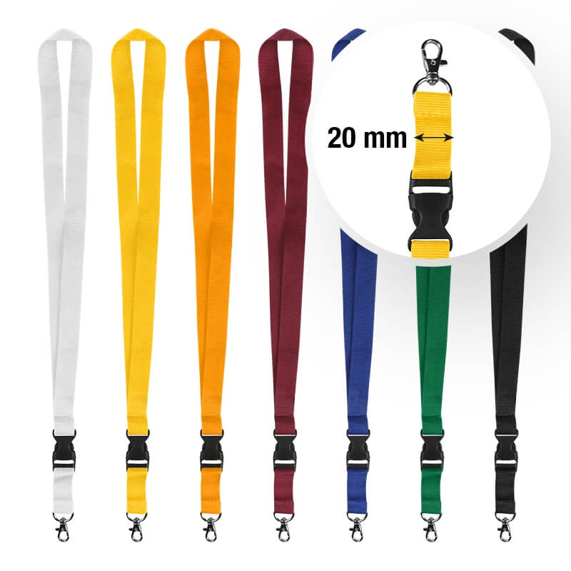 Lanyards_mitSteckschallen_20mm_800x800 Umhängebänder/Lanyards unbedruckt 20 mm